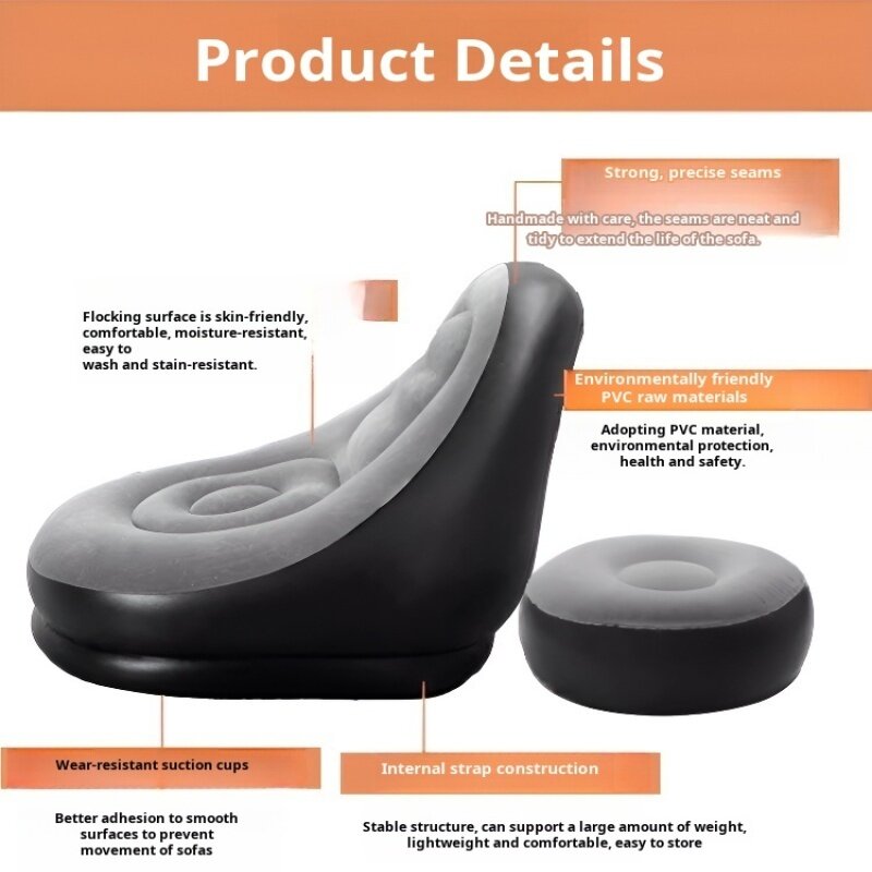 Outdoor inflatable footstool set