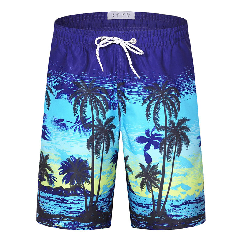 Celana pendek pantai grafis pantai barat California celana pendek papan Hip Hop motif 3D celana pendek baju renang Hawaii musim panas celana renang selancar keren