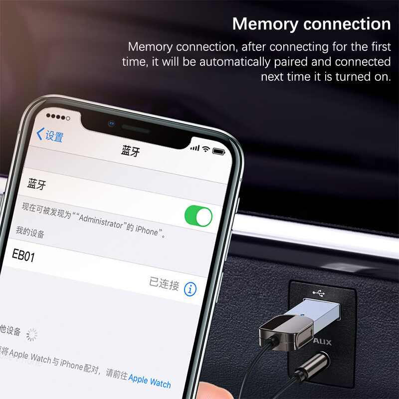 Nuovissimo adattatore Bluetooth Aux Dongle USB a Jack da 3.5mm Car Audio Bluetooth 5.0 vivavoce per ricevitore auto