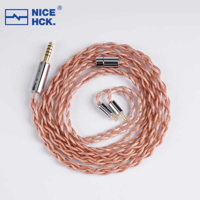 NiceHCK-auricular OFC Chapado en plata, Cable HIFI mejorado, MMCX/3,5mm, 2,5mm, 4,4mm, 2 pines para bendición de invierno