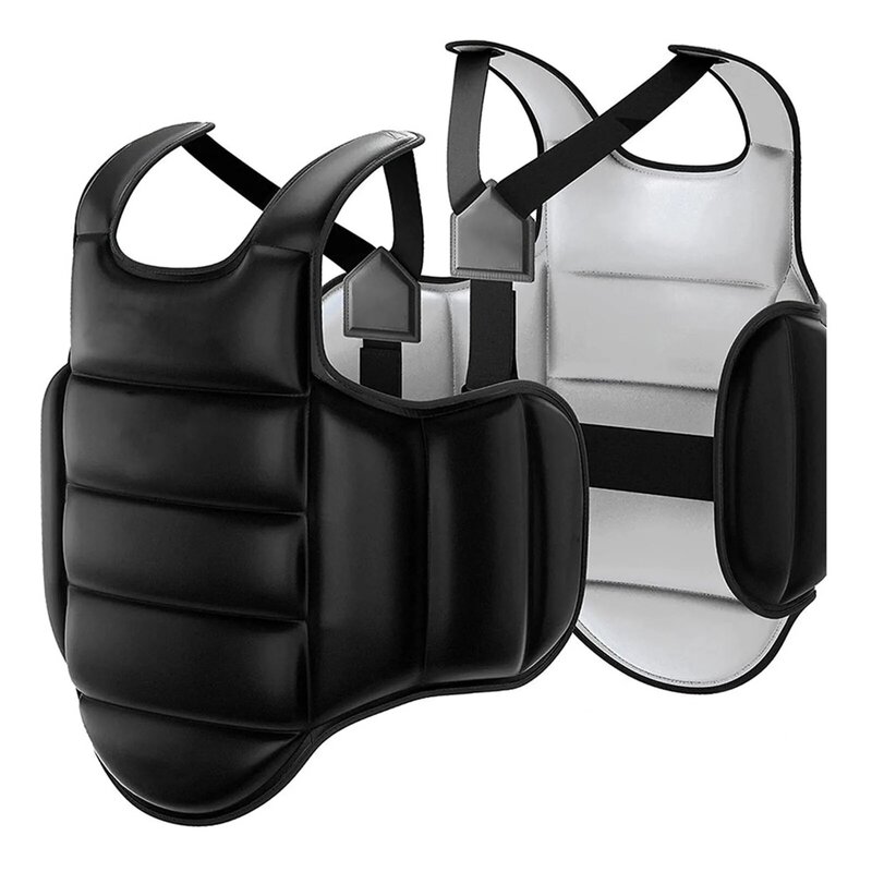 Двусторонняя Защитная жилетка для тхэквондо, реверсивная защита для груди для взрослых и детей, боевые искусства, тяжелая штамповка, муай тай