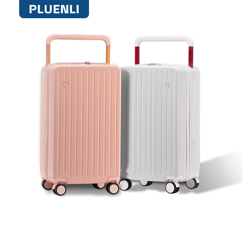 Новый чемодан PLUENLI с выдвижными Штангами, широкий женский Кодовый чемодан, вместительный чемодан, универсальная мужская тележка