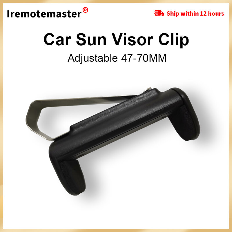 Controle remoto clipes ajustáveis para porta de garagem, Sun Visor Clip Holder Car, Mount Stand Support, 47-70mm