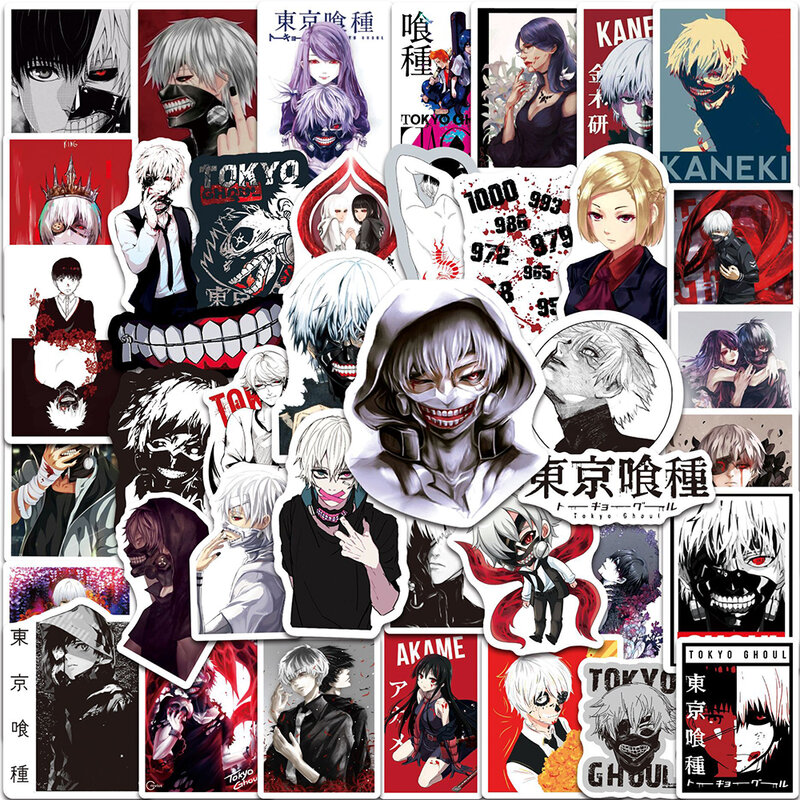 10/30/50pcs Tokyo Ghoul Anime Stickers Cool Kaneki Ken Sticker estetica cancelleria Laptop Skateboard Car Toy decalcomanie