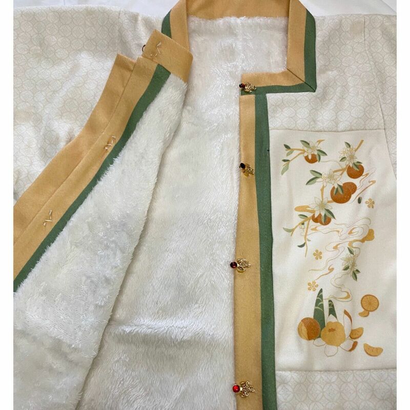 Осенне-зимняя женская одежда ханьфу в китайском стиле элегантные теплые платья ханьфу традиционные наряды династии Мин с мультяшным принтом
