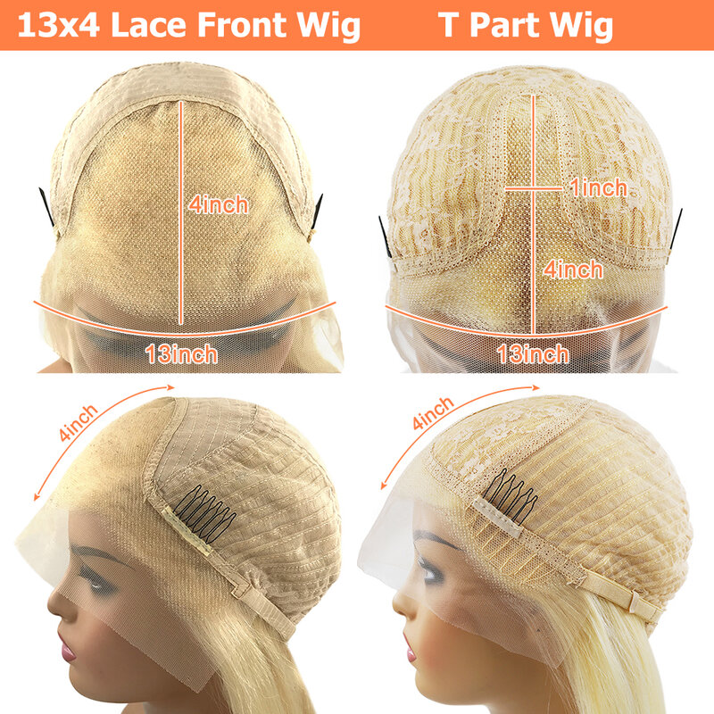 Парик Платиновый Светлый 13x4 короткий боб для женщин, прямые предварительно выщипанные прозрачные фронтальные волосы, бразильские натуральные волосы