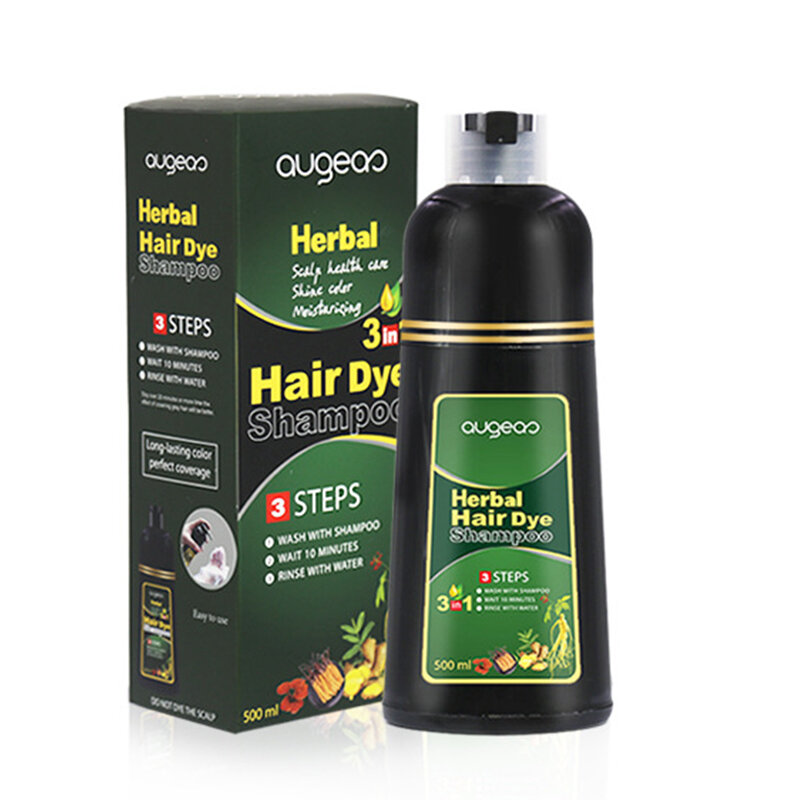 Herbal Natural Plant Conditioning Hair Dye, Shampoo preto, Corante rápido, Branco, Cinza, Remoção, Coloração