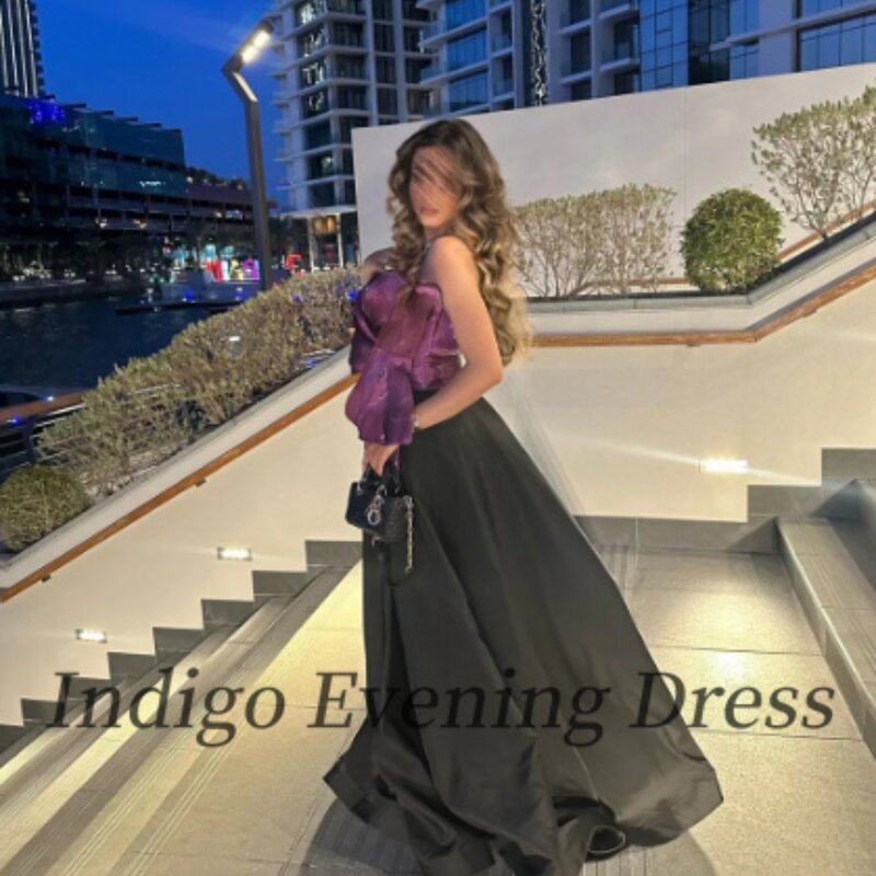 Indaco New Sweetheart Prom Dresses Floor-Length A Line Slit Women Formal Occasion Dress Party Gown 2024 muslimah