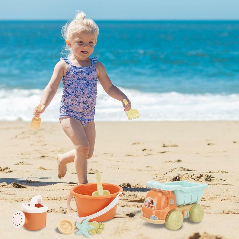 ทรายของเล่นรูปรถสำหรับผ้าพันคอแฟชั่นของเล่นชายหาดสำหรับเด็กวัยหัดเดิน9ชิ้นทรายของเล่นทรายสำหรับเด็ก