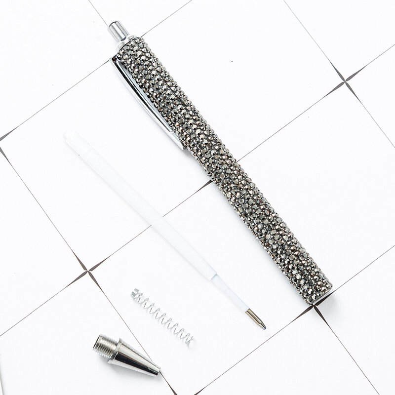 أقلام حبر جاف معدنية متعددة الألوان للضغط ، لوازم مكتبية ، قلم إبداعي ، ماس ، هدية