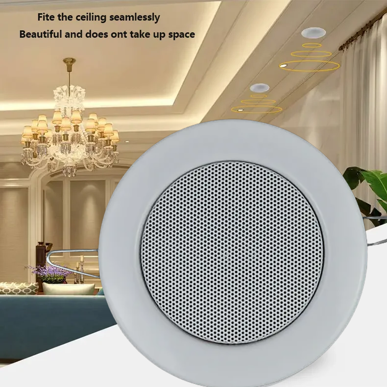 Haut-parleur de plafond en aluminium résistant à l'humidité, système de musique de fond, mode, bonne qualité sonore, 3 pouces, 6W