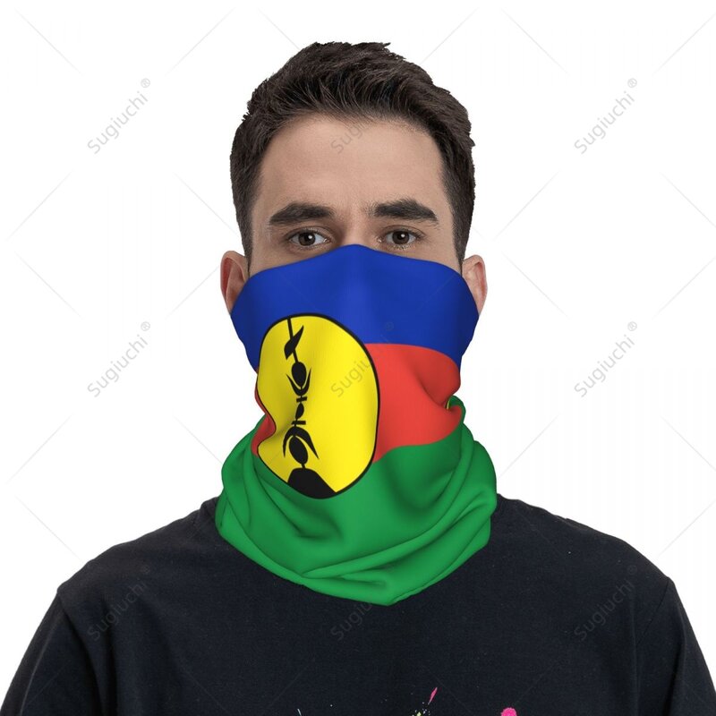 Unisex New Caledonia Flag fazzoletto da collo sciarpa collo maschera per il viso sciarpe scaldacollo Bandana senza cuciture copricapo ciclismo escursionismo