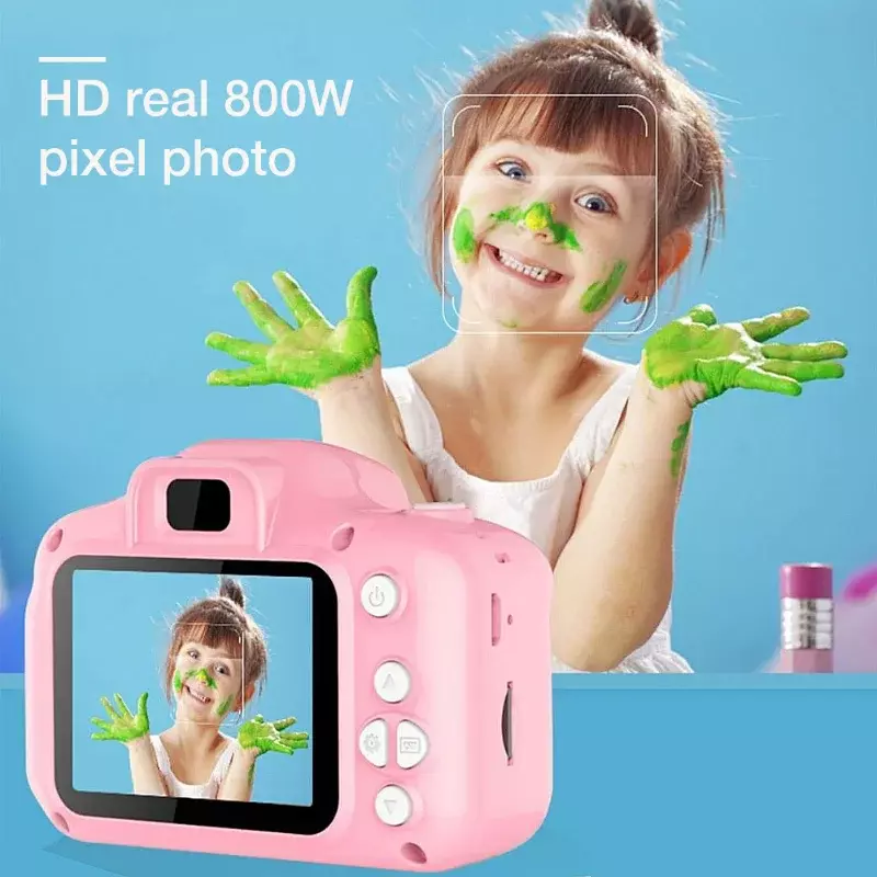 1080P HD Camera Video Toys for Kids 2 pollici Cartoon Cute Outdoor Digital Pink Camera bambini SLR Camera Toy regalo di compleanno
