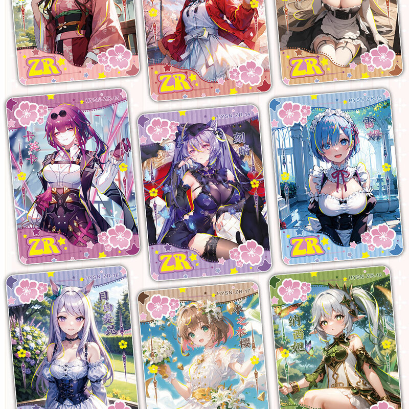 Cartões de coleção de Flower Girl, Caixa Sexy, Cor Bonita, Sedução, Caixa de Presente, Boardgame, Trading, Acg, Anime, 2024