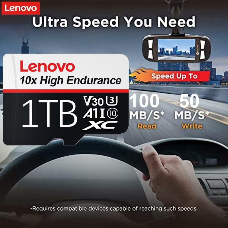 Cartão de Memória Flash de Alta Velocidade Lenovo, 2TB, Micro TF, Cartão SD, 512GB, 256GB, Class10, 128GB, 1TB, Computador portátil, Smartphone