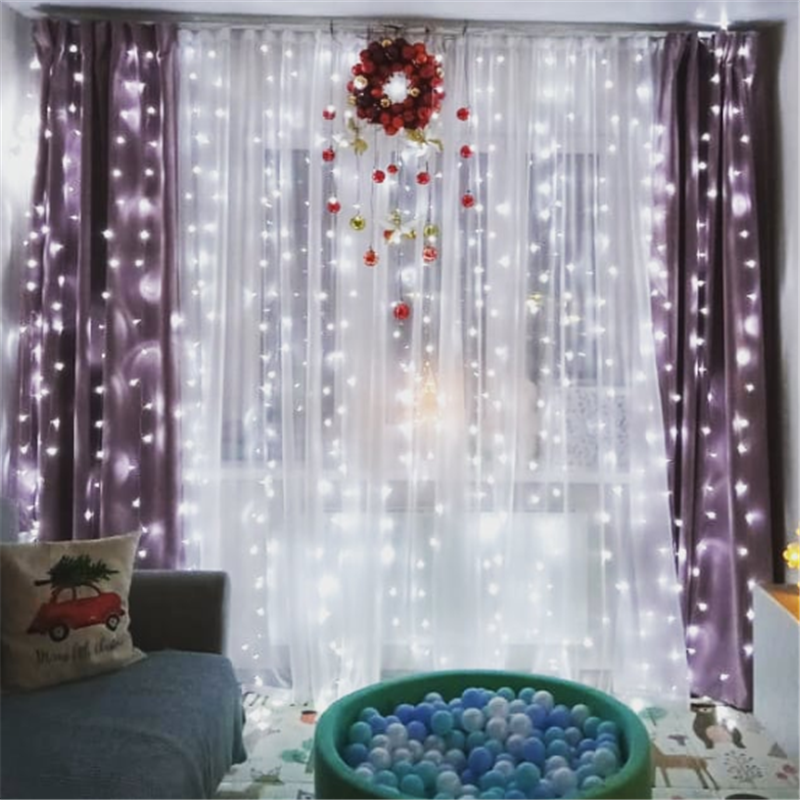 Guirnalda de luces LED de carámbano, cortina de hadas de Navidad, iluminación para el hogar, boda, fiesta, decoración de jardín, 2 M, 3 M, 4 M, 6M