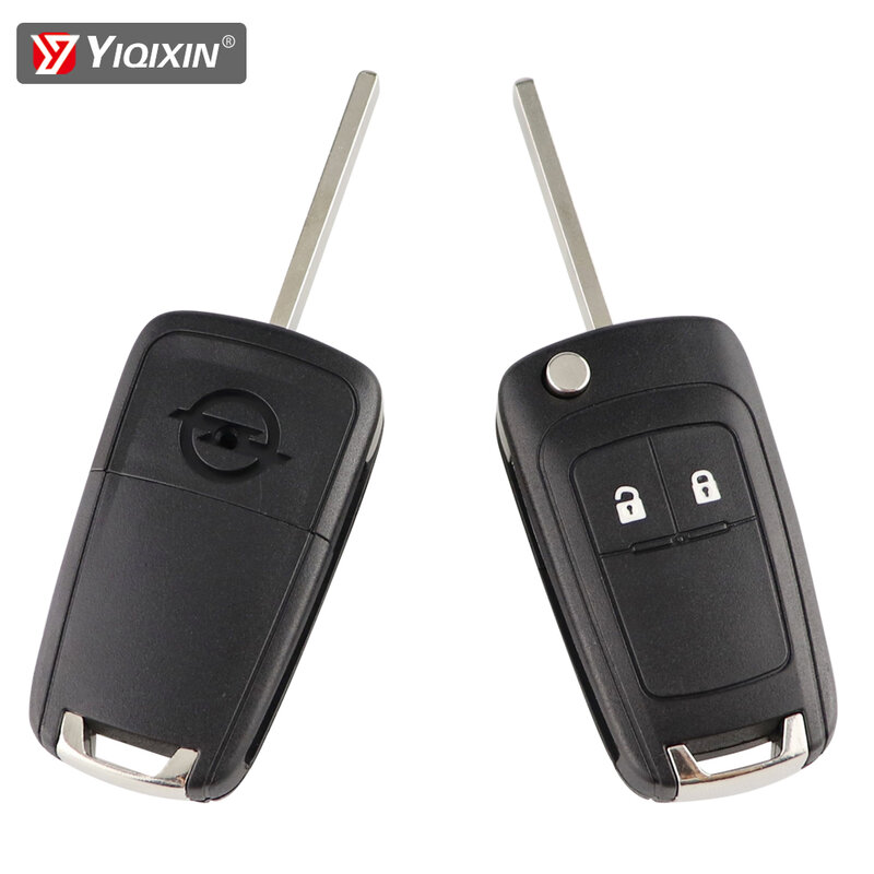 YIQIXIN-Shell chave do carro remoto, estojo de capa Fob, flip, lâmina HU100, apto para Buick, OPEL, Vauxhall, Zafira, Astra, insígnia, 2 botões