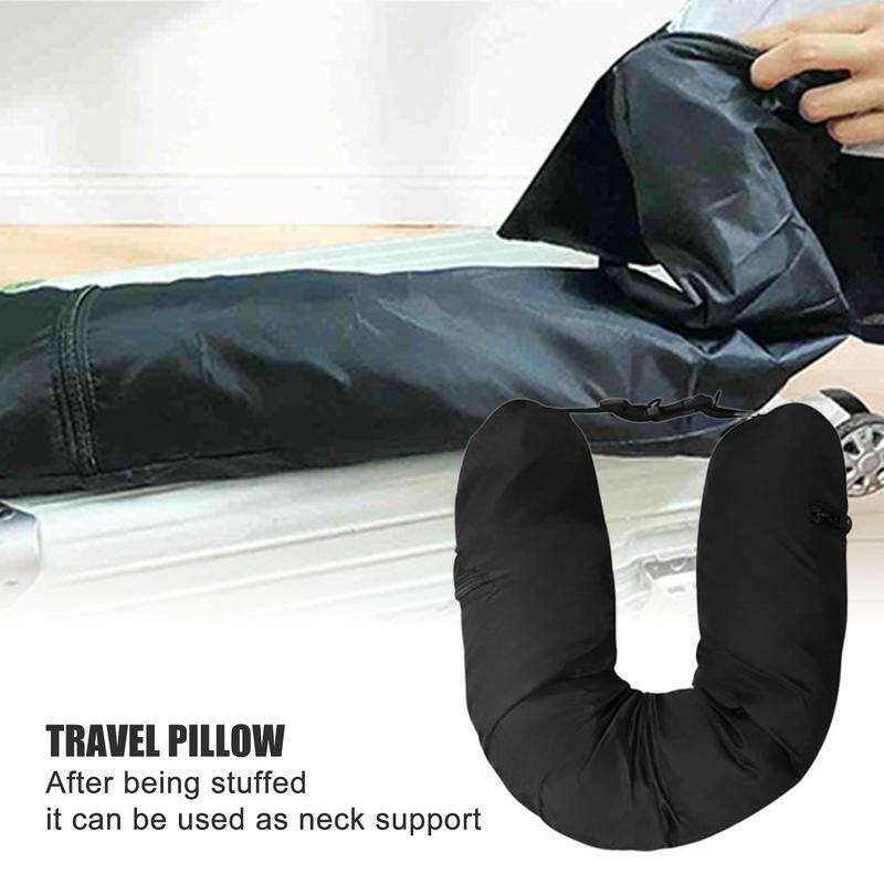 Дорожная наполняемая подушка для шеи, компактная портативная многоразовая подушка для поддержки шеи, Автомобильная подушка для поездки