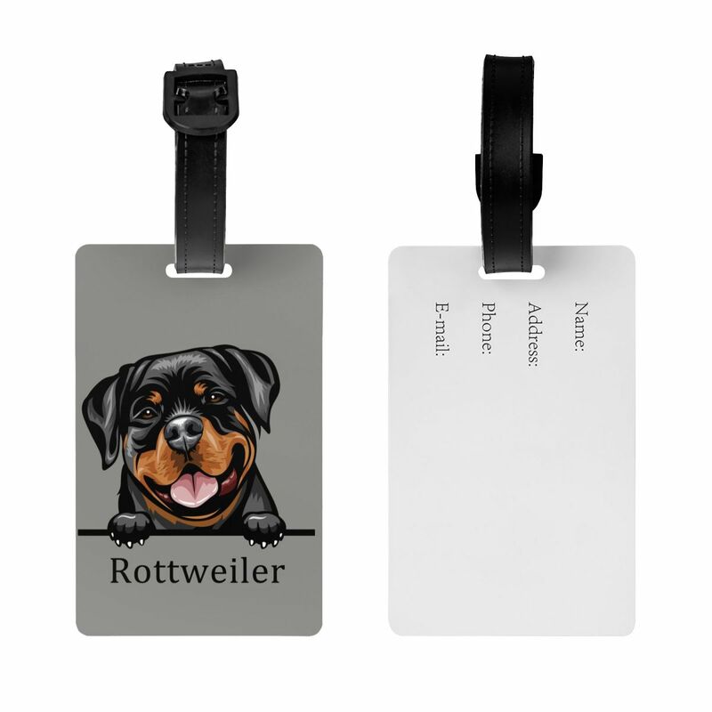 Rottweiler Dog Luggage Tag Pet Animal Travel Bag Suitcase Privacy Cover ID Label