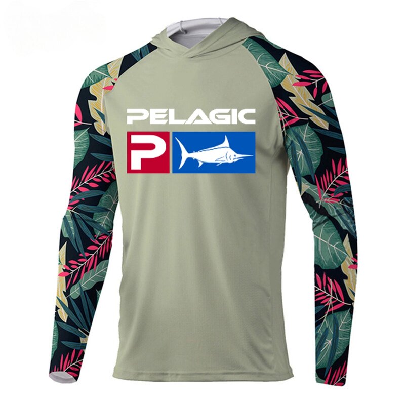 New Fishing Hoodie Pelagic Men Clothes Summer Breathable Long Sleeve Fishing Shirt Sun Protection Camouflage Fishing Shirts Tops