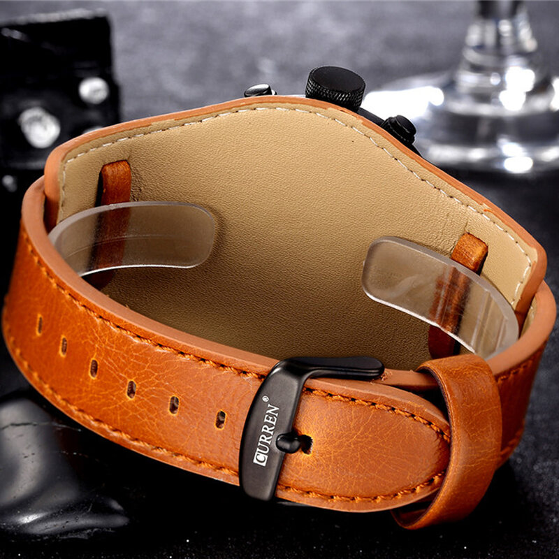 CURREN-Reloj de pulsera de cuarzo para hombre, accesorio Masculino de marca superior de lujo, a la moda y con estilo informal, resistente al agua con fecha