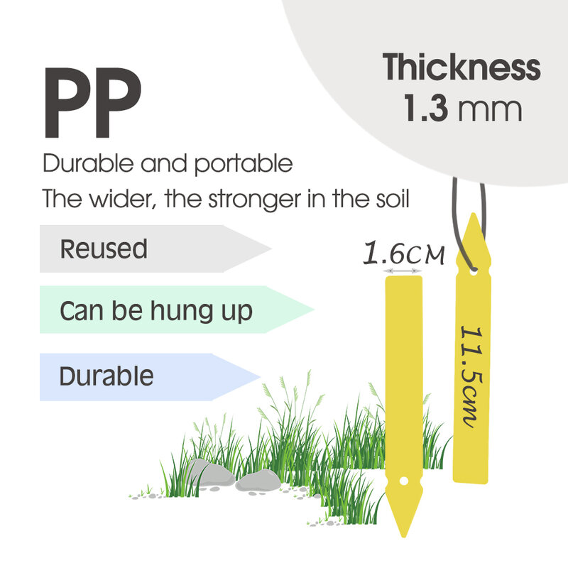 10-100PCS 11.5x1.6CM 두꺼운 플라스틱 식물 스테이크 마커 장식 정원 도구 태그 구멍에 매달려 보육 방수 레이블