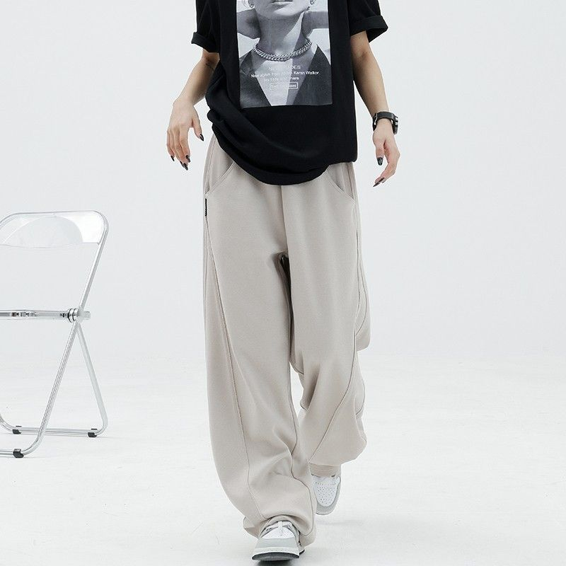 Pantalon large pour femme, pantalon de survêtement taille haute, streetwear vintage, jogging décontracté, mode coréenne, baggy Y2k, adt