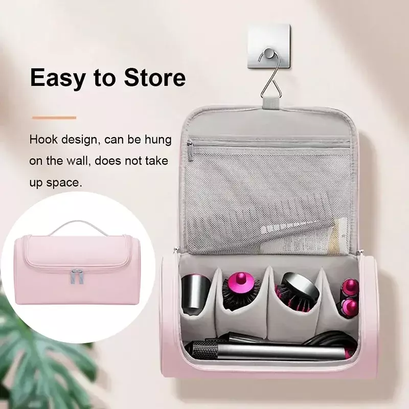 Women Storage Bag for Dyson Hair Dryer Portable Dustproof WaterProof Travel Beach Organizer Bag PU Leather Cosmetic Bags