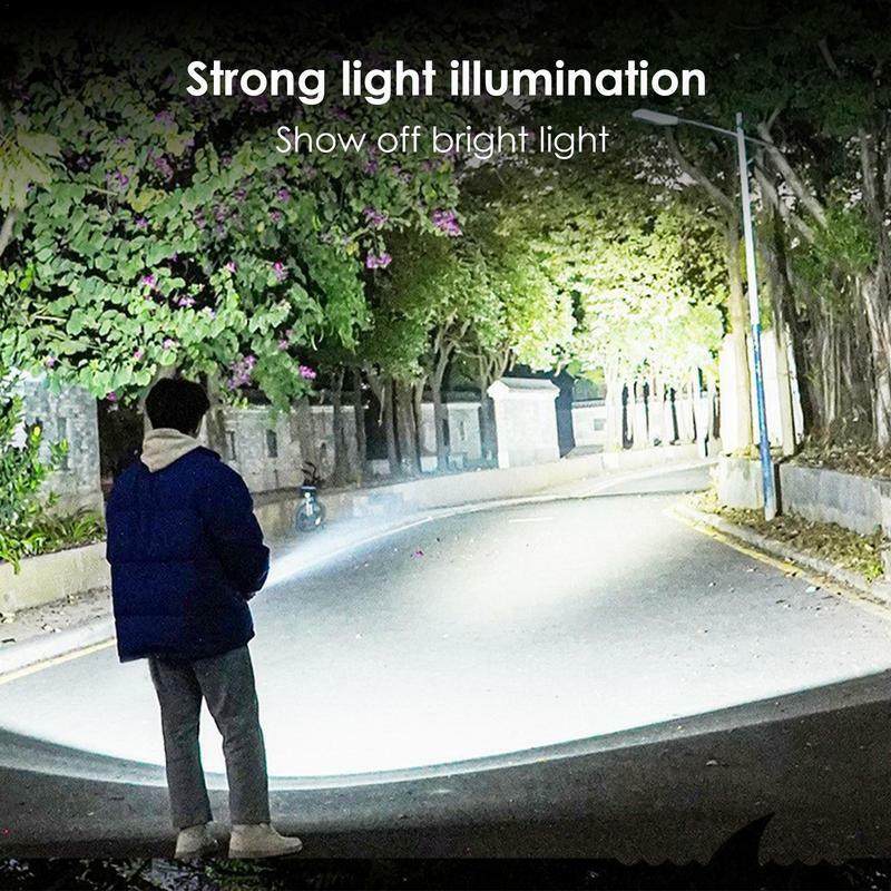 Lanterna LED de alta potência, Tocha recarregável, Zoom mão para acampar, caminhadas, ao ar livre, casa, uso de emergência