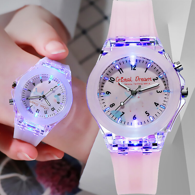 Neue Sport Kind Uhren für Mädchen Jungen Geschenk Persönlichkeit Uhr einfach lesen Kinder Silikon Flash Quarz Armbanduhren reloj infantil