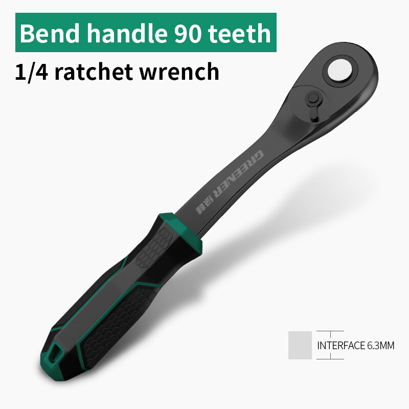 1/4 3/8 1/2 Inch Ratchet Wrench 90-Tooth Drive Ratchet Multi-funtion Socket Wrench Tool  DIY Hand Tool Ratchet Handle Wrench