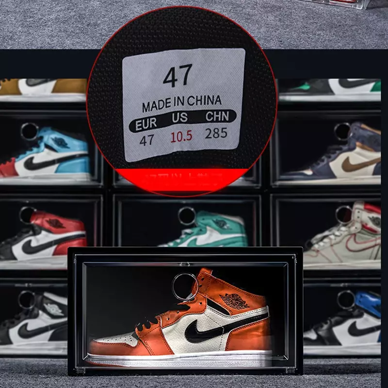 1 pz/set AJ scatola per scarpe da ginnastica scatola per scarpe in plastica scatola portaoggetti impilabile per armadietto high-top antipolvere AJ organizzatori per scarpe scarpiera