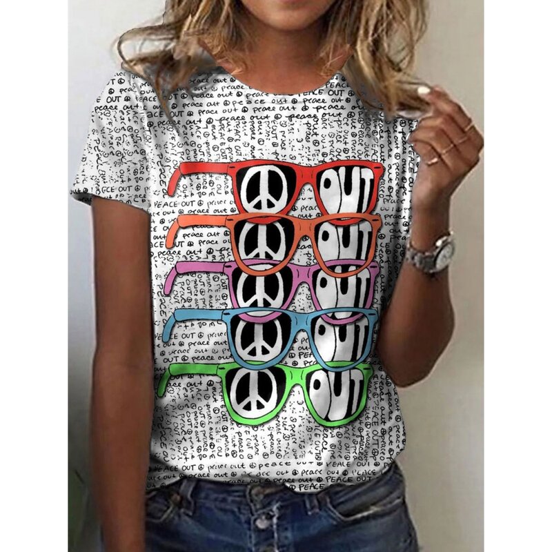 女性用半袖Tシャツ,カジュアル,通気性,マイクロ弾性,ラウンドネック,夏服