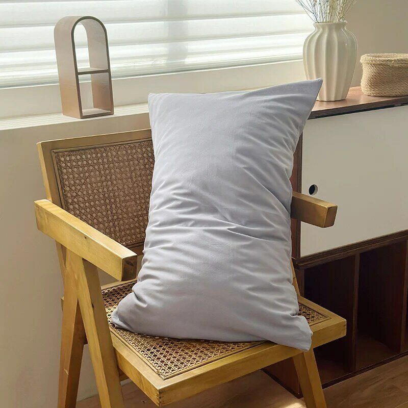 1PC 100% Cotton Pillowcase Decorative Cushion Cover Envelope Style Hair Skin Protect Solid Color Body Pillow Case 48X74cm
