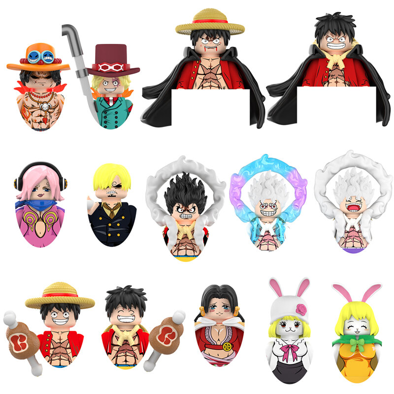 DY601 DY617 DY625 DY634 animacja jednoczęściowa Nika Luffy Sanji Ace zabawki cegły montaż lalek klocki prezent urodzinowy