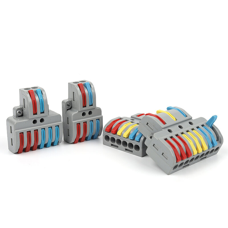Mini Snelle Bedradingsconnectoren Universele Compacte Splitter Elektrische Kabel Push-In Geleiders Connector Met Hendel Klemmenblok