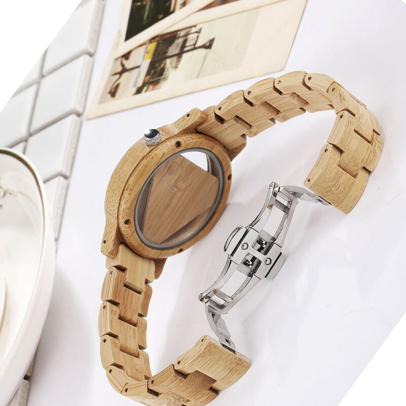 Men's Wooden Watches Inverted Triangle Wood Watch for Mens Minimalist Quartz Watch Birthday Gifts