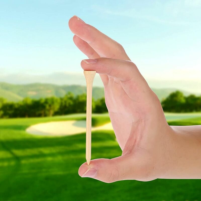 100 Pcs Golf Holder Spike Biodegradable Less Friction Original Bamboo Ball Nails Professional Practical Outdoor Sport Tool
