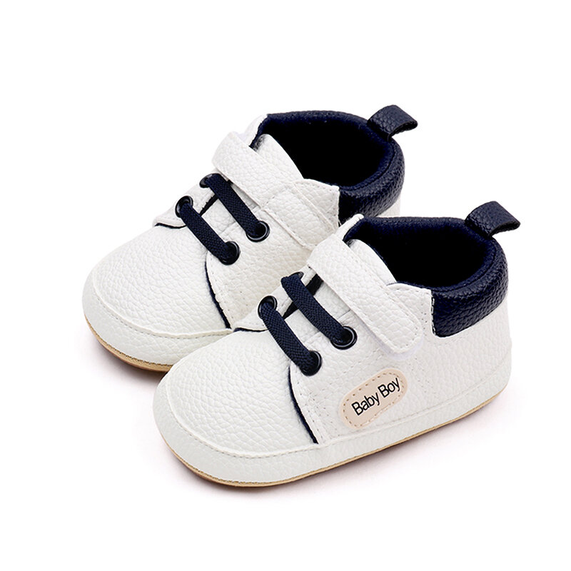 SCEINRET Toddler Boy Casual Sneakers Letter Print Baby Flats Contrast Color Breathable Walking Shoes for Newborn