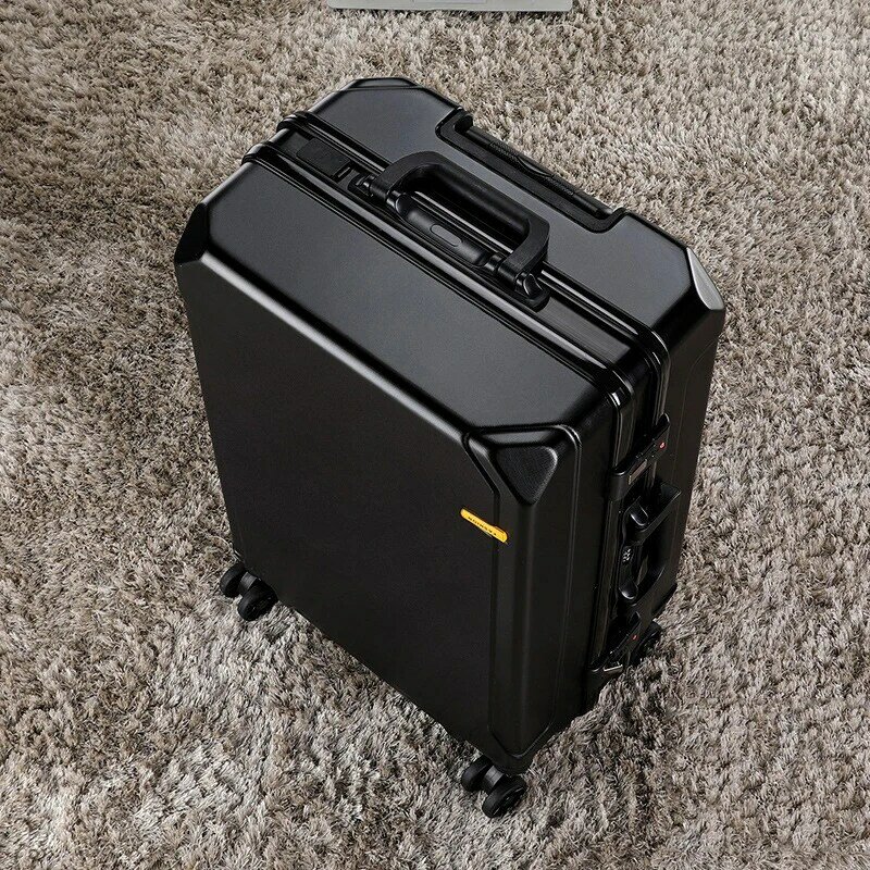 Bolsa de moda con marco de aluminio rodante, maleta con carga USB, maleta con contraseña para estudiantes, Maleta de viaje, equipaje, 20/24/26/28 pulgadas