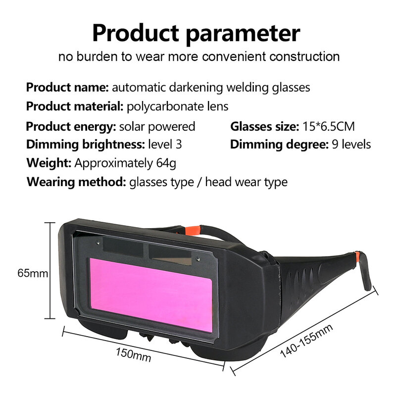 자동 조광 용접 안경, 아르곤 아크 용접 태양 고글, 특수 눈부심 방지, 용접기용 안경 도구，용접 장비,용접용품,용접면,용접용 안경,
