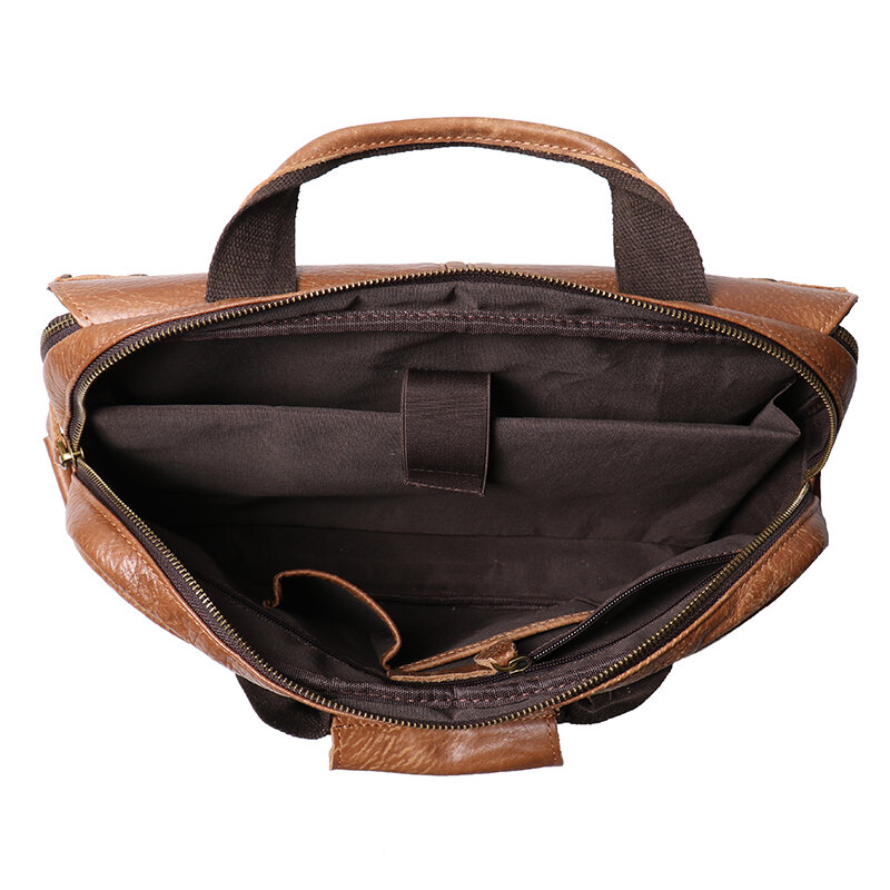 Мужской ручной Портфель Leathfocus в европейском и американском ретро-стиле, вместительная сумка через плечо из воловьей кожи, женская сумка для ноутбука 14 дюймов