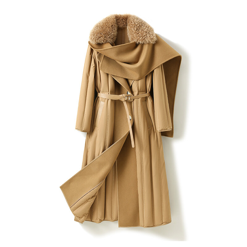 2023 musim gugur musim dingin mantel bulu panjang wanita modis mantel wol tebal hangat mewah jaket bulu longgar wanita Streetwear TS20