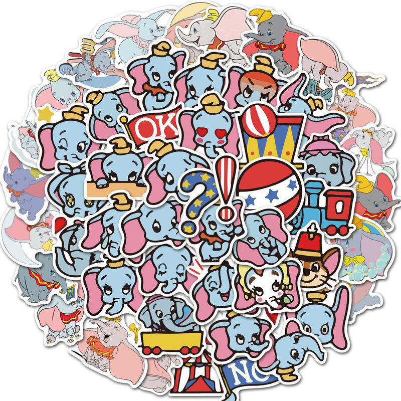 10/30/50pcs Disney Dumbo Stickers Cute Cartoon Anime Kids Decals Toy DIY Phone Water Bottle Luggage Funny Graffiti Sticker Decor