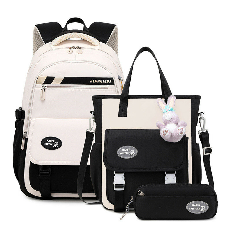 3pcsset Primary Schoolbag Harajuku Kawaii Student Backpack Teenage Girls Handbag Large Capacity Rucksack Cute Student Backpack