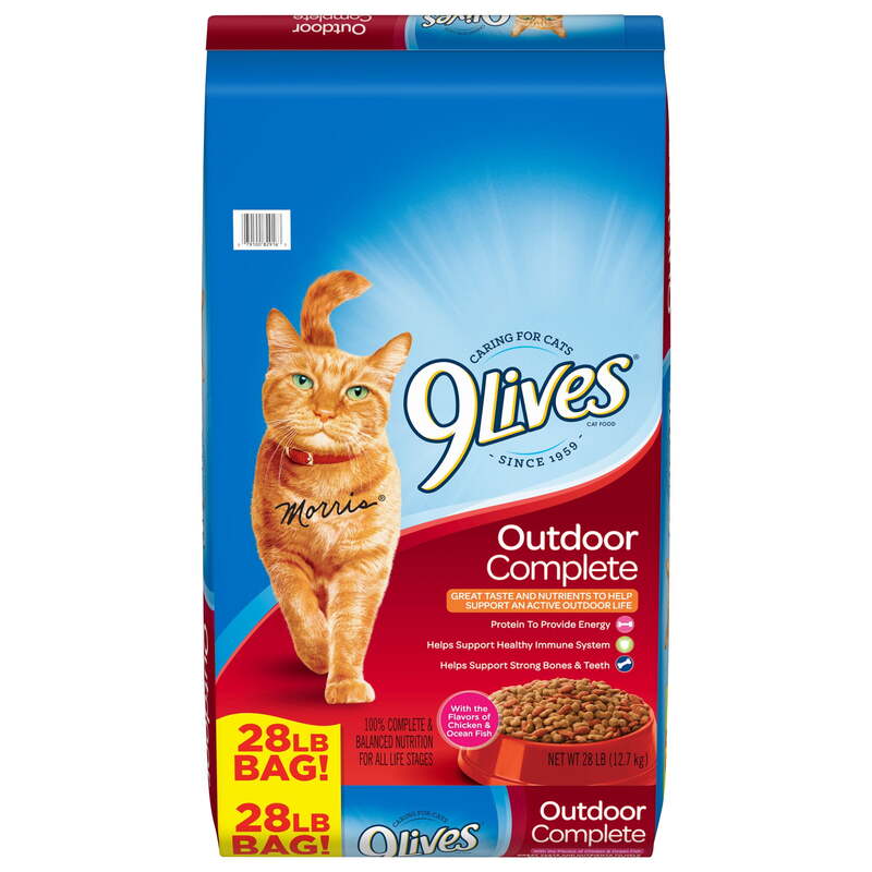 Alimento seco completo exterior do gato, 9 camadas, saco 28-lb