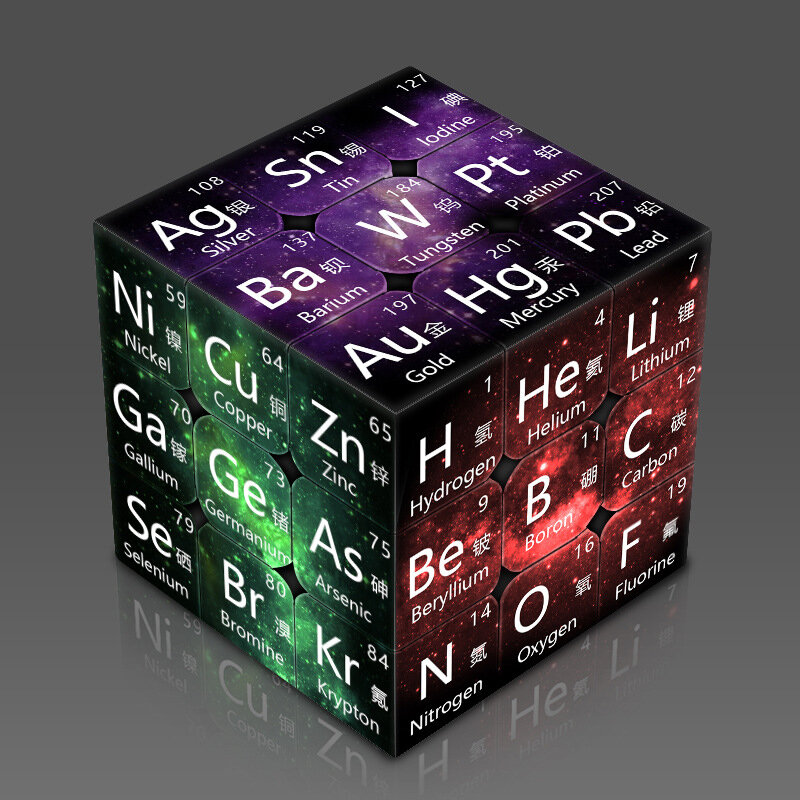 3x3x3 Magic Puzzle Cube Math Chemistry Element Cube regali per bambini giocattoli educativi Cube 3x3 Magnetic spedizione gratuita Educ Toy