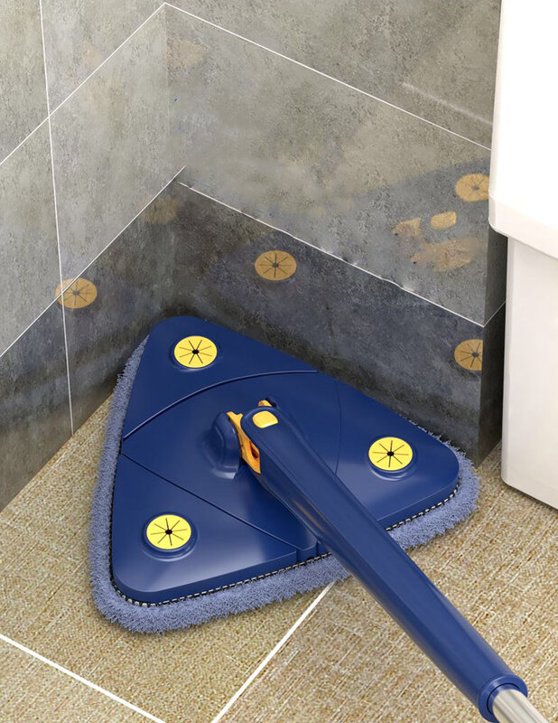 Esfregão estendido triangular auto-enrolável, tipo X, piso de microfibra, sem apertar, lavar as mãos, ferramenta preguiçosa, girar a limpeza doméstica, 2024