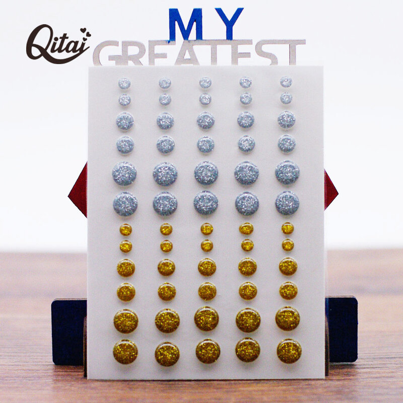 Qitai-エナメルドット樹脂ステッカー、シュガースプリンクラー、粘着性、スクラップブッキング、DIYクラフト、カード作成、装飾、es060、13個