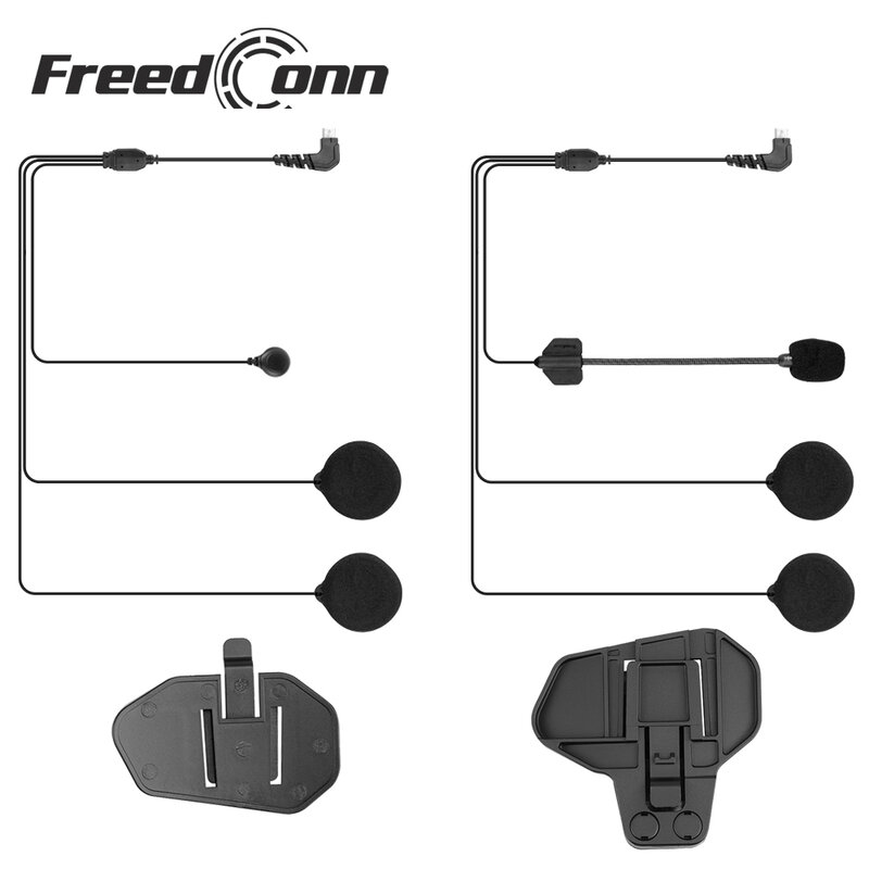 FreedConn Brand 5 Pin Hard/Soft Cable Headphone & Microphone for R1 & R1-PLUS Full/Open Face Helmet Intercom